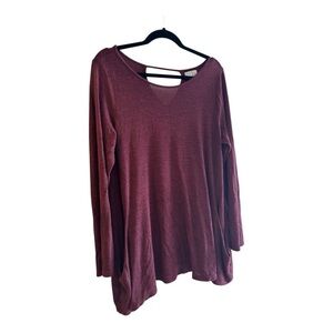 Burgundy Long Sleeve Tunic Top